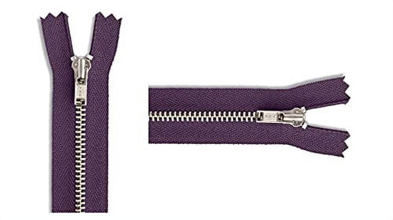 #3 Nickel Pants/Bag Light Weight YKK Zippers - Color: Purple #559 - Choose Your Length - Made in The United States (1 Zipper Per Pack) (14" Inches)